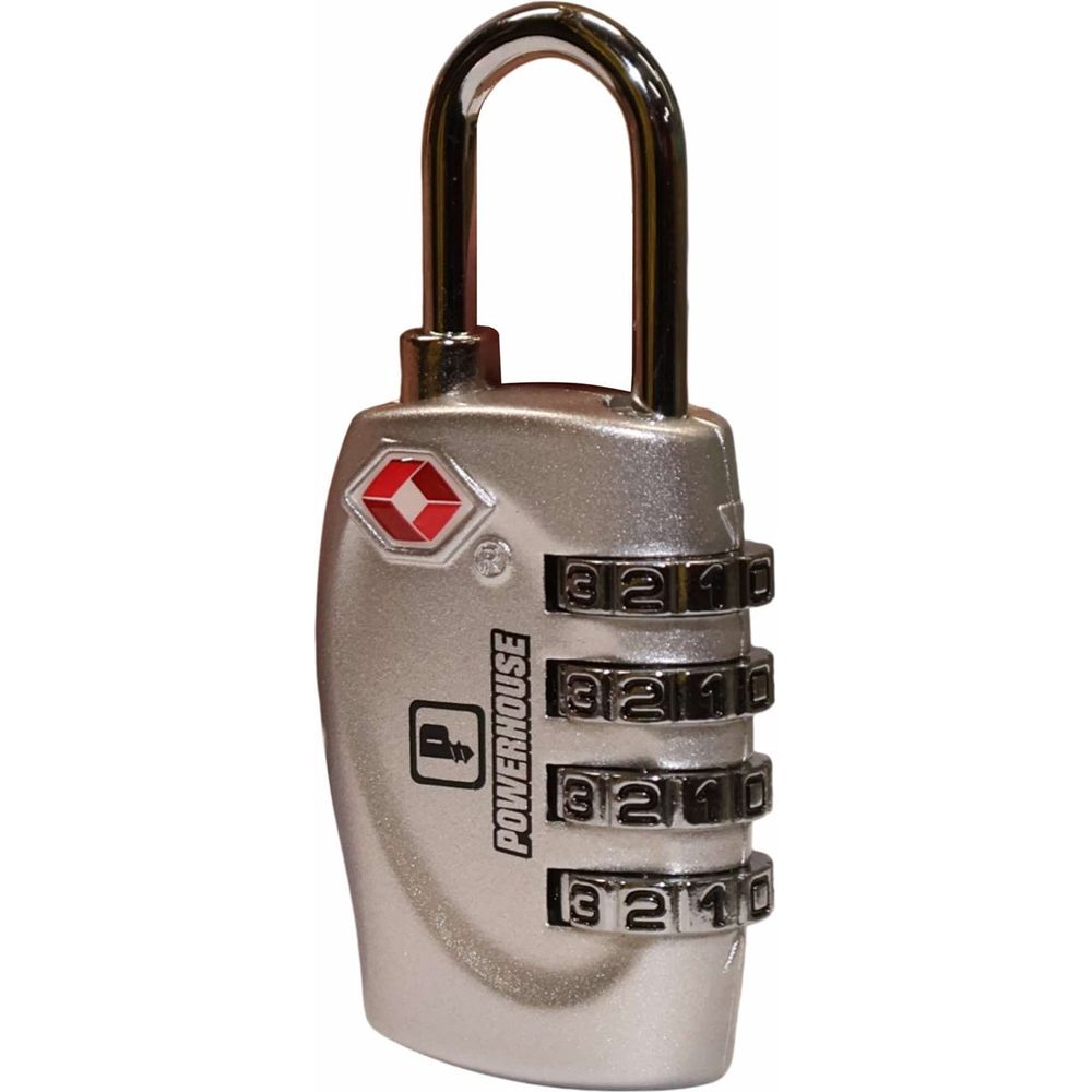 Powerhouse PH-TSAPL-4D-SLV Luggage Padlock 4 Dials (TSA) | Powerhouse by KHM Megatools Corp. Powerhouse PH-TSAPL-4D-SLV Luggage Padlock 4 Dials (TSA) | Powerhouse by KHM Megatools Corp.